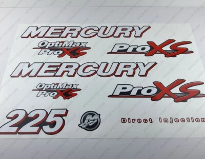 Mercury 225 HP Pro XS 2006-2012 outboard engine decals sticker set - Image 1 of 4