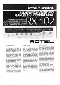 Bedienungsanleitung-Operating Instructions für Rotel RX-402 - Imagen 1 de 1