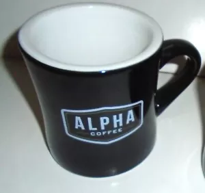 ALPHA Tazza da caffè stile tavola pesante retrò nera 12 oz - Foto 1 di 9