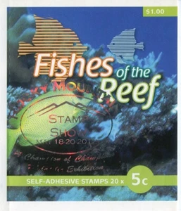 2010 Fishes of the Reef -Stamp booklet Barcode 212964 Rocky Mountain Overprint 9 - Picture 1 of 3