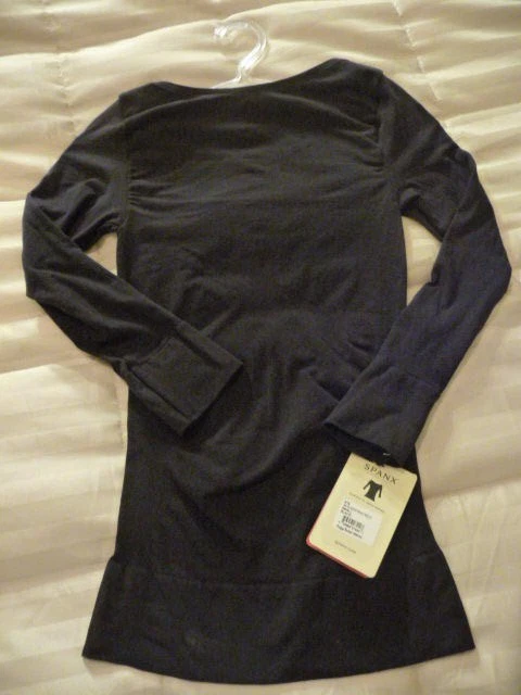 NUEVO CON ETIQUETAS Spanx On Top & In Control 978 Cuello de barco Manga 3/4 Formador Top NEGRO BLANCO BGE BR Foto 1 de 4