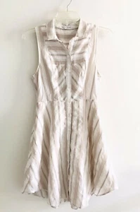 BCBGeneration Fit and Flare Striped Dress Womens Size 2 Brown Sleeveless - Picture 1 of 10