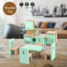 SOKA Wooden Living  / Dining Room / Bathroom Playsets Pretend Doll House Kids 3+