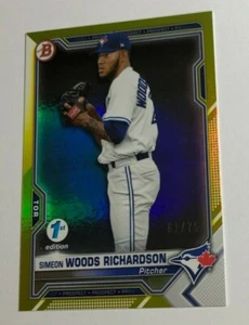 2021 Bowman *1ST EDITION* SIMEON WOODS RICHARDSON YELLOW #61/75 Made #BFE-95 - Picture 1 of 2