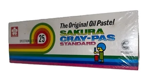 Vintage Set of 25 Sakura CRAY-PAS Oil Pastel Colors Crayons In Box Japan - Picture 1 of 8