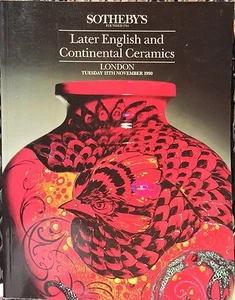SOTHEBY'S Auktionskatalog 13.11.1990 später englische & kontinentale Keramik London - Bild 1 von 9