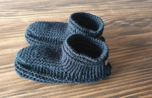 Puschen gehäkelt rutschfest Hausschuhe Hüttenschuhe Damen Herren Kinder #12 - Bild 1 von 3