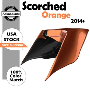 For Harley Touring Glide 14+ SCORCHED ORANGE Stretched Extended Side Covers - Picture 1 of 7