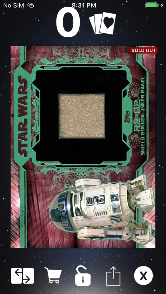 Topps Star Wars Digital Card Trader Teal/Red R2-D2 Relic Insert - Image 1 of 1