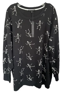 Pullover Jane & Delancey Mujer Baile Esqueletos Manga Larga Talla Grande 3X Negro - Imagen 1 de 8