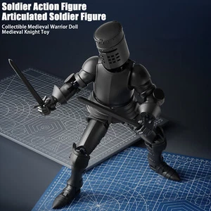 Armor Knight Action Figure 3D Printed Medieval Warrior Soldier Model Decor be - Picture 1 of 28