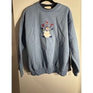 Grandma embroidered snowman sweatshirt vintage medium - Picture 1 of 9