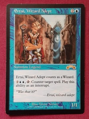 Magic The Gathering EXODUS ERTAI WIZARD ADEPT blue card MTG - Image 1 of 2