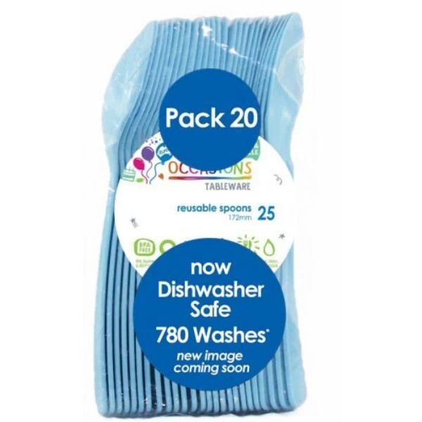 Light Blue Plastic Spoons 20pk - image 1 of 1