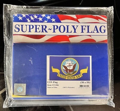 Nueva bandera de la Marina de los Estados Unidos 3x5 ft ancla barco águila veterano militar hombre cueva súper polivinílico Foto 1 de 4