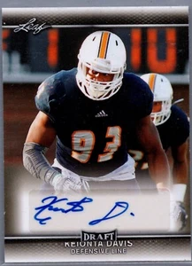 2017 Leaf Draft Auto Keionta Davis #A-KD1 Auto Chattanooga Mocs - Picture 1 of 2