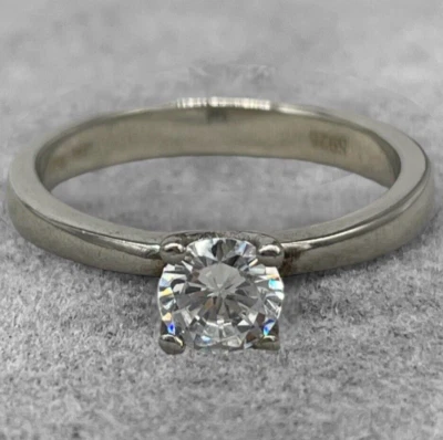 Solitario anello donna argento 925 da regalo/fidanzamento misura 12 modificabile - Immagine 1 di 4