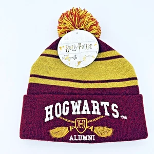 Harry Potter Hogwarts Alumni Gorro Tejido Hap Cap Rayas Pom Pom Talla Única Nuevo - Imagen 1 de 10