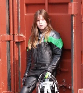 Baby Biker Champ Kids Toddler Childs Soft Leather Biker Style Jacket Green 4XS - Picture 1 of 4
