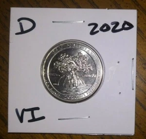 2020 - D Mint - Salt River Bay - Virgin Islands Quarter + Protective coin flip! - Foto 1 di 2