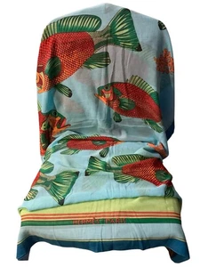 Hermes Fish & Corals Motifs 100% Cotton Pareo Scarf Shawl 58 X 69 Multicolor - Picture 1 of 12