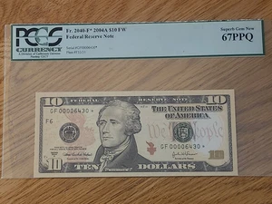 2004 A $10 ATLANTA STAR NOTE CERTIFIED PCGS 67PPQ ONLY 9600 MINTED - Picture 1 of 4