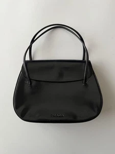 PRADA Party Handtasche 1990er Vintage schwarz minimal Leder gebraucht authentisch top JPN - Bild 1 von 3