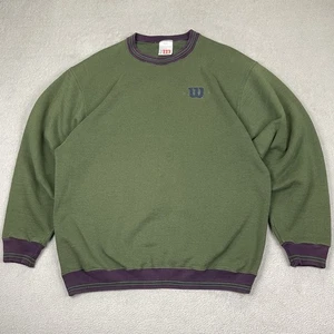 Vintage Wilson Sweatshirt Made in USA Grün Lila Crewneck Retro 90s Gr. L - Bild 1 von 21