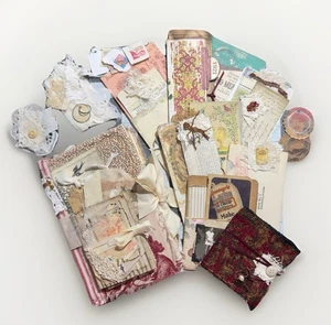 Junk Journal Art Diary Handcrafted Shabby Vintage 9x6” 236 Pages Tags Pockets - Picture 1 of 12