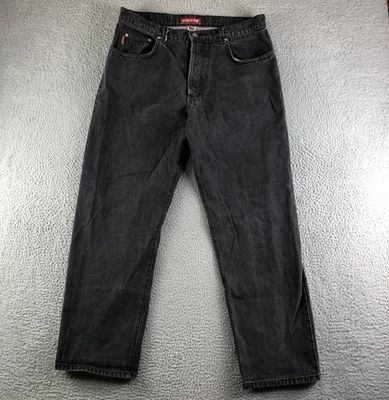 Vtg Y2K Stussy International Button Fly Jean Men 36x30 Black Faded Denim Japan - Image 1 of 4