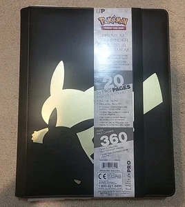 Pokémon Ultra-Pro Premium Binder Pikachu Schwarz / Gold Kunstleder Brandneu - Bild 1 von 2