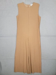 COS Pleated Wide Leg Jumpsuit Romper Camel Brown Medium Has Pockets Relaxed Fit - Picture 1 of 11