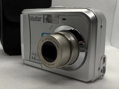 Vivitar Vivicam 4345 4.0MP Compact Digital Camera Silver Tested Near MINT & case - Image 1 of 4