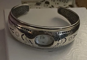 VTG Sterling Silver - DAKOTA WEST Southwestern Watch Cuff Bracelet - Picture 1 of 13
