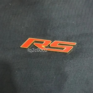 1x Golden Chrome Red RS Metal Decal Badge Sticker Emblem Racing Motor Line Trunk - Picture 1 of 16