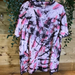Hush Sample Pink Tie Dye Relaxed Fit Long T Shirt Size Large - Picture 1 of 4