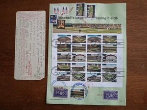 UNIQUE US SC# 3519a Legendary Playing Fields 34c sheet of 20 FDC & World Series - Picture 1 of 6