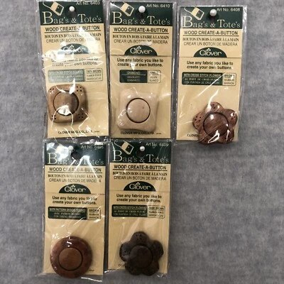 Lote de 5 bolsos y bolsos de madera Clover Crea un botón nuevos #D Foto 1 de 4