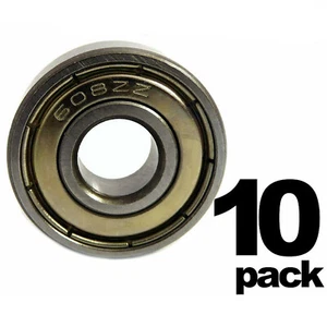 10 CONFEZIONE 608-ZZ Cuscinetto a Sfera 8x22x7 Doppio Schermo Metallo Cromato Skateboard 608Z US - Foto 1 di 5