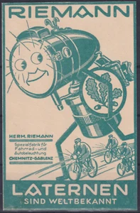 Publicidad histórica publicidad "Riemann linternas" Chemnitz-Gablenz - Imagen 1 de 1