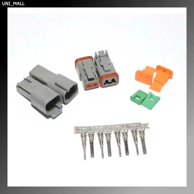 2 x Deutsch DT 2-Pin Connector Kit 14-16AWG Stamped Contacts (Made in USA) - Image 1 of 4