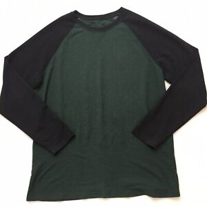 ORVIS Shirt Men's XL Hunter Green Long Sleeve Tee Performance Knit Raglan Layer