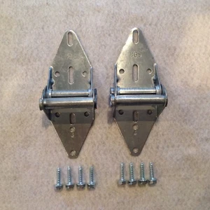 2 of #4 Garage Door Hinges 14 Gauge Steel w/8 Wood Lags Hardware Overhead Repair - Picture 1 of 3