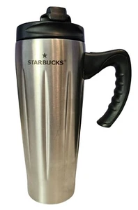 Bicchiere da viaggio Starbucks 2004 Barista Aroma Solo argento acciaio inox vintage 16 oz - Foto 1 di 13