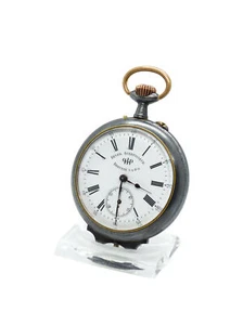 Parrenis & Faivre pocket watch with alarm in gun metal case - Picture 1 of 12