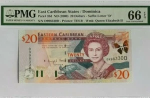 2000 East Caribbean Dominica $20 PMG66 EPQ GEM UNC <P-39d> - Picture 1 of 2
