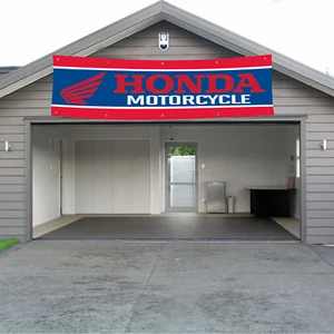 Honda Motorcycle 2x8 FT Flag Racing Car Banner Garage Wall Decor Sign NEW Gift - Picture 1 of 7