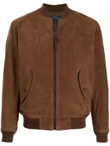 Brown Suede Leather Jacket Men Bomber/Flight Size XS S M L XL XXL Custom Fit#041 - Picture 1 of 7