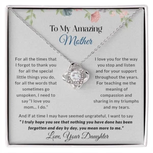 To My Amazing Mother | I Love You - Love Knot Necklace - Picture 1 of 2