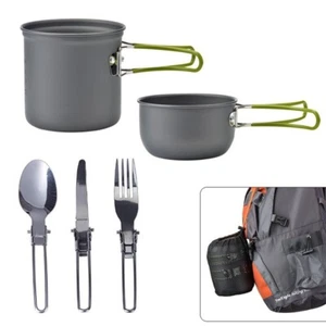5 Pcs Portable Outdoor Camping Cookware Set Non Stick Hiking Backpacking Picnic - Picture 1 of 6